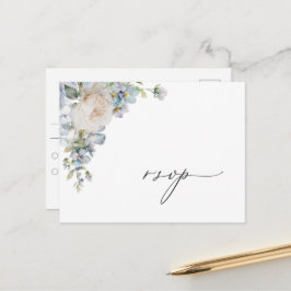 Postal Dusty Blue Garden Floral RSVP