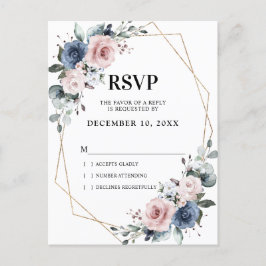 Postal Dusty Blue Mauve Eucalyptus Geométrico RSVP