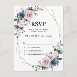 Postal Dusty Blue Mauve Eucalyptus Geométrico RSVP