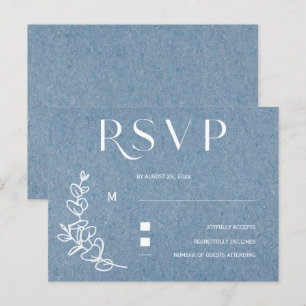 Postal Dusty Blue Wedding RSVP