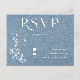 Postal Dusty Blue Wedding RSVP