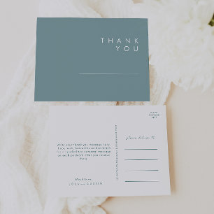 Postal Dusty Boho Agradecimiento de Boda Azul y Verde