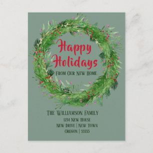 Postal Dusty Green  Nuevo Hogar Felices Fiestas