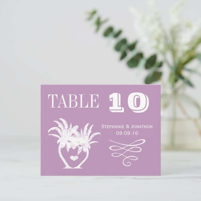Postal Dusty Lavender Purple Beach Destination Wedding (Anverso de pie)