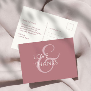 Postal Dusty Pink y Ivory Non-Photo Gracias