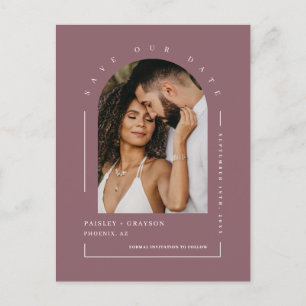 Postal Dusty Purple Boho Arch Foto Código QR Guardar Nues