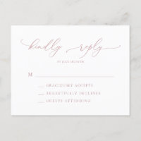 Dusty Rosa de boda Minimalista RSVP