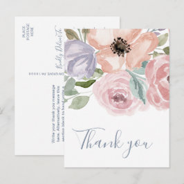 Postal Dusty Rosa Florals Gracias