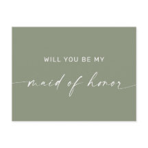 Dusty Sage Green, una doncella de honor Minimalist