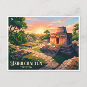 Postal Dzibilchaltún Mérida México