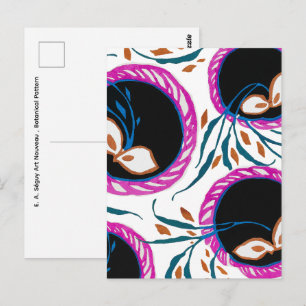 Postal E. A. Séguy Art Nouveau , Patrón Botánico