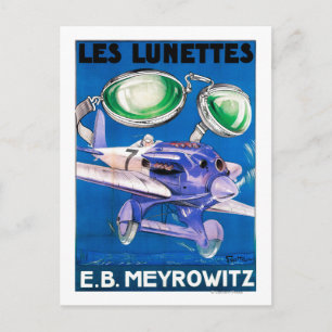 Postal E.B. Publicidad de gafas voladoras de Meyrowitz