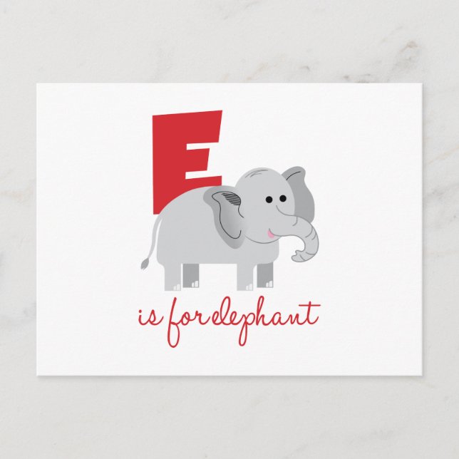 Postal E Es Para Elefante (Anverso)