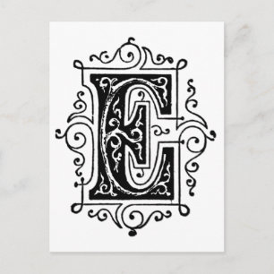Postal E Letra decorativa