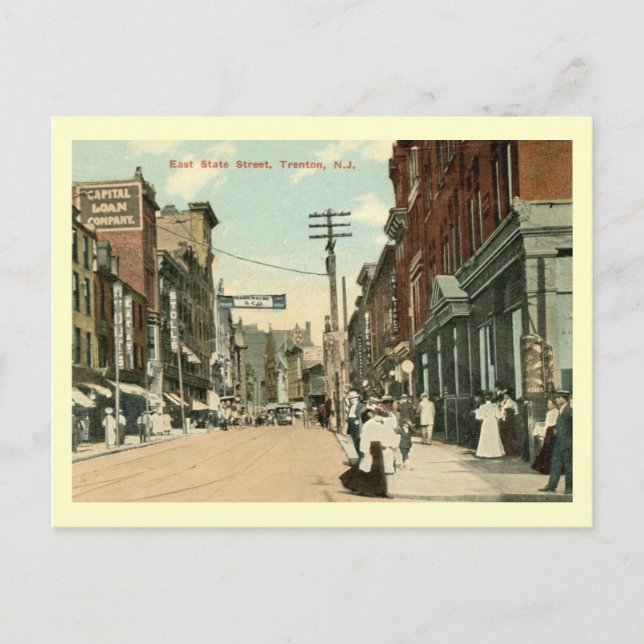 Postal E. State St., Trenton, New Jersey Vintage (Anverso)