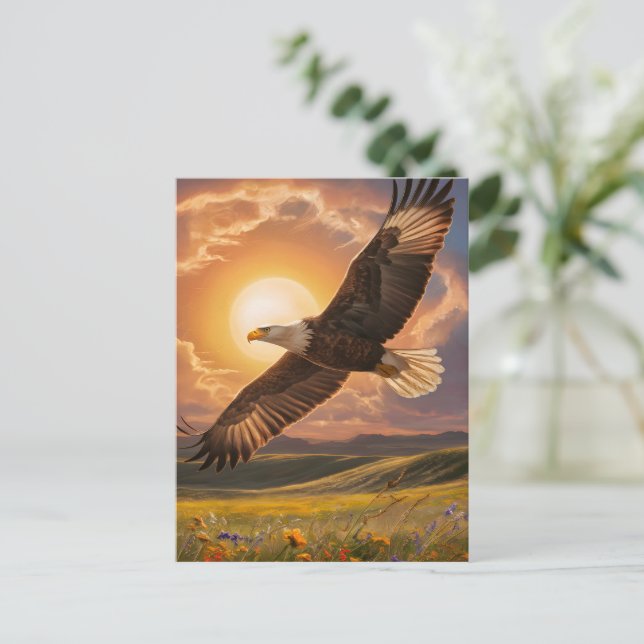 Postal Eagle Creing Sunset (Anverso de pie)