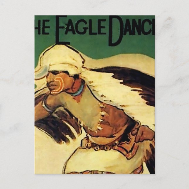 Postal “Eagle Dancer” Arte Occidental de Gerald Cassidy (Anverso)