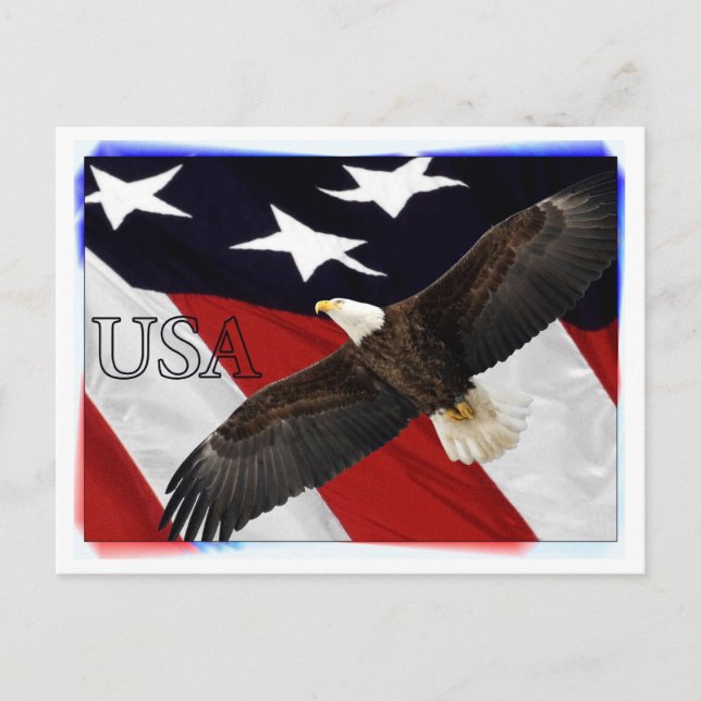 Postal Eagle y la bandera de los Estados Unidos (Anverso)