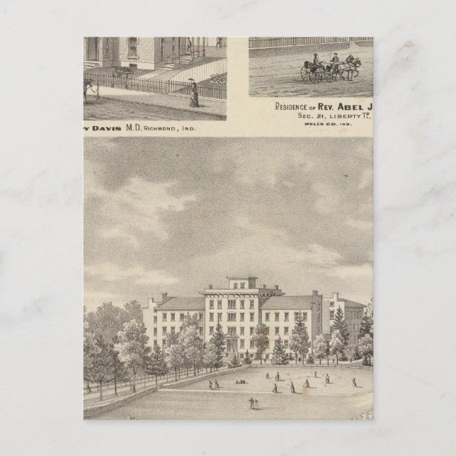 Postal Earlham College, Richmond (Anverso)