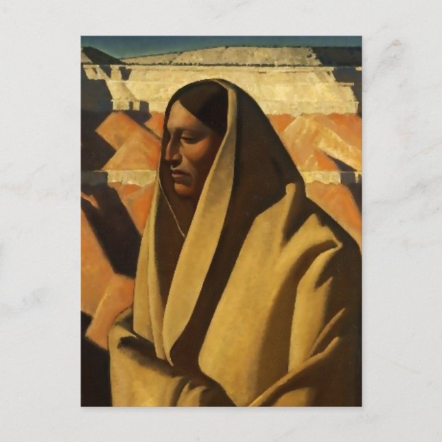 Postal "Earth Knower" Arte Occidental por Maynard Dixon (Anverso)