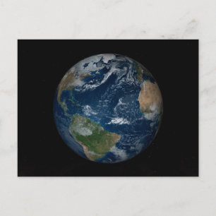 Postal Earth With Clouds And Sea Ice