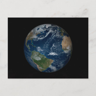 Postal Earth With Clouds And Sea Ice