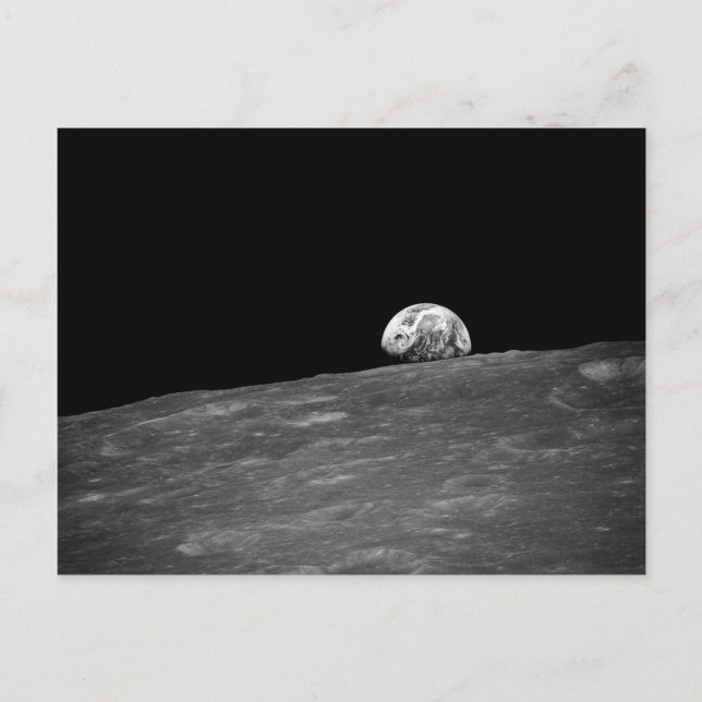 Postal Earthrise desde la misión Apollo 8 Moon (Anverso)