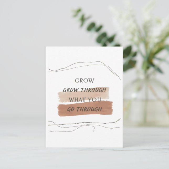 Postal Earthy Minimalist Inspirational Quote Design – Cal (Anverso de pie)