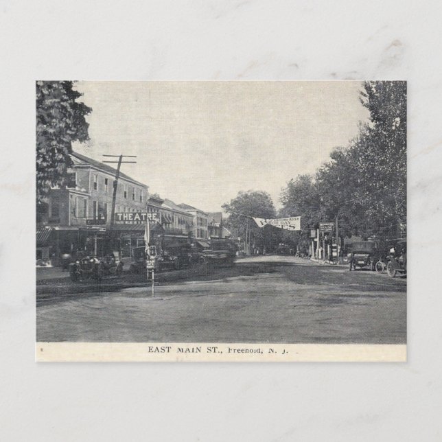 Postal East Main Street, Freehold, NJ, Vintage (Anverso)