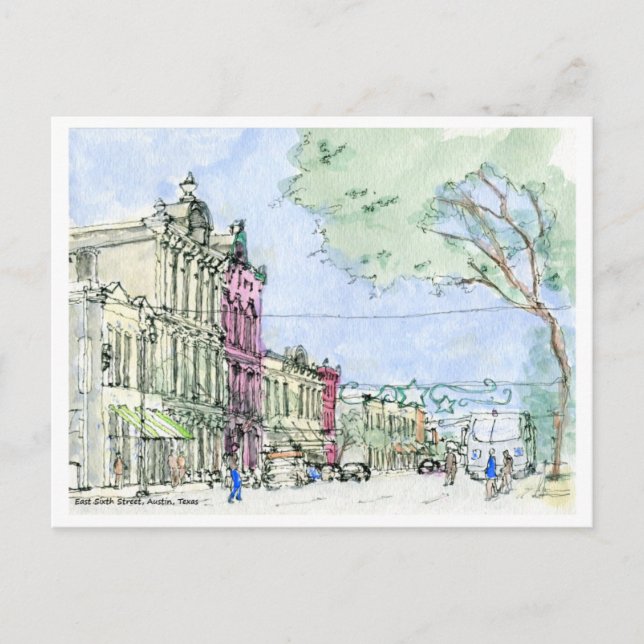 Postal East Sixth Street, Austin, Texas (Anverso)