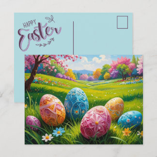 Postal Easter Egg Art Postcard