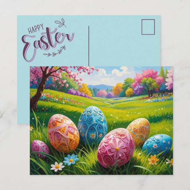 Postal Easter Egg Art Postcard (Anverso / Reverso)