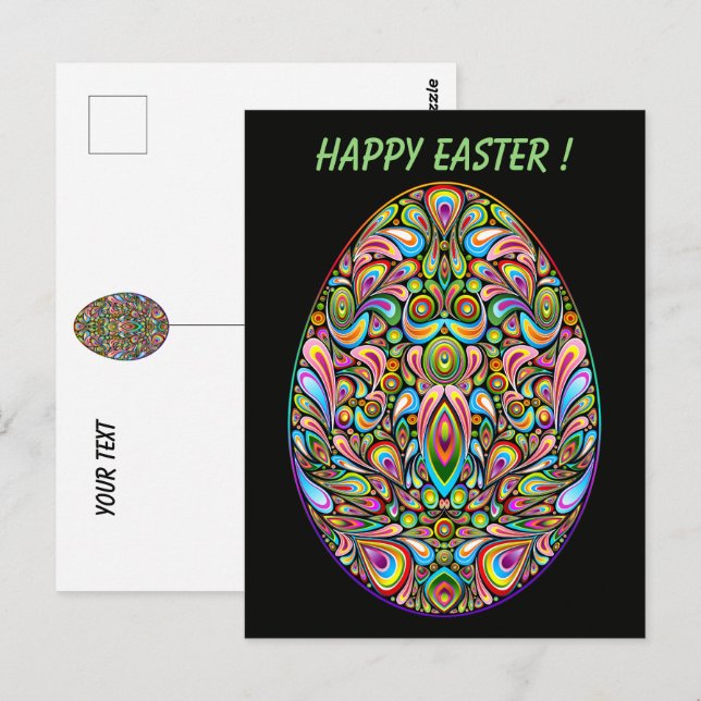 Postal Easter Egg Psychedelic Design Kids Organic T-Shirt (Anverso / Reverso)