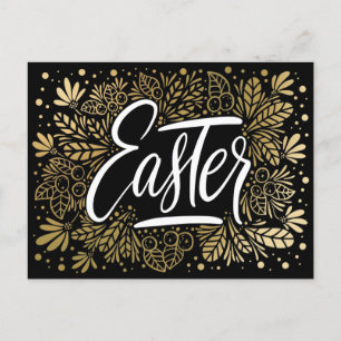 Postal Easter Elegant Black and Gold