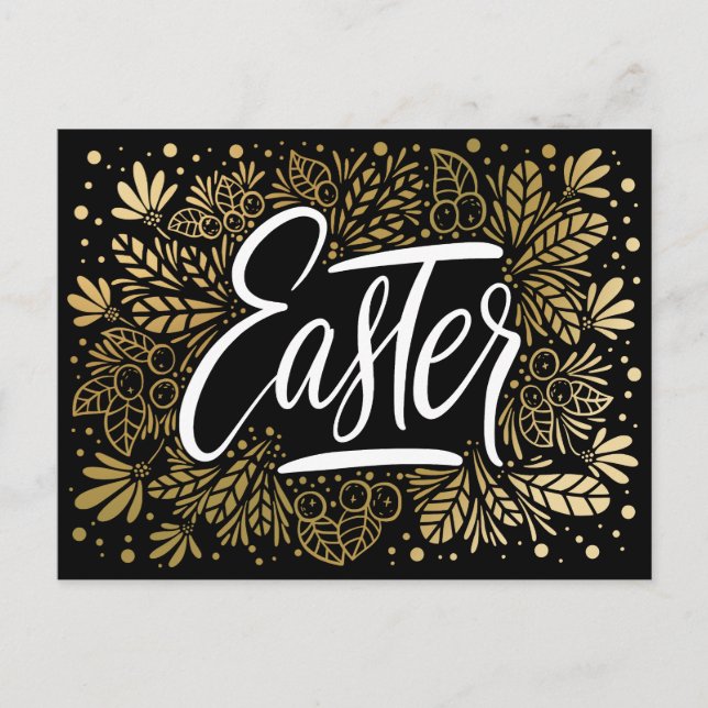 Postal Easter Elegant Black and Gold (Anverso)