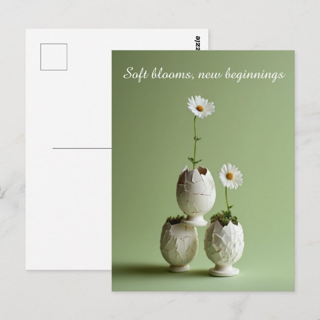 Postal Easter Greeting Card Soft Spring Minimal (Anverso / Reverso)