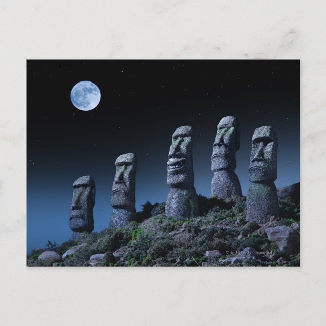 Postal Easter Island Heads (Anverso)