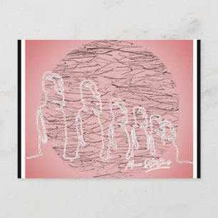 Postal Easter Island Moai Statu Pink Travel