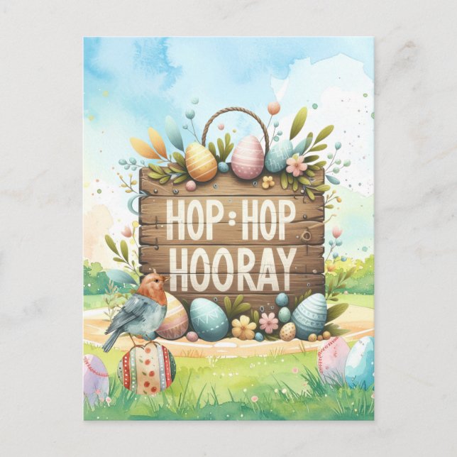 Postal Easter Party Invitation card  (Anverso)