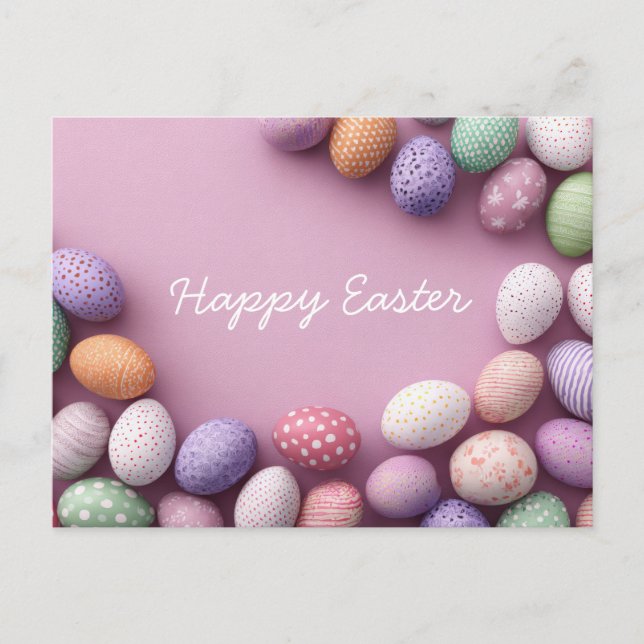 Postal Easter Postcard with Easter Eggs (Anverso)