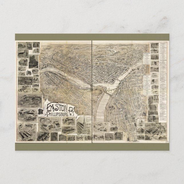 Postal Easton Pennsylvania y Phillipsburg New Jersey 1900 (Anverso)