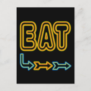 Postal Eat Retro Neon Rótulo Art