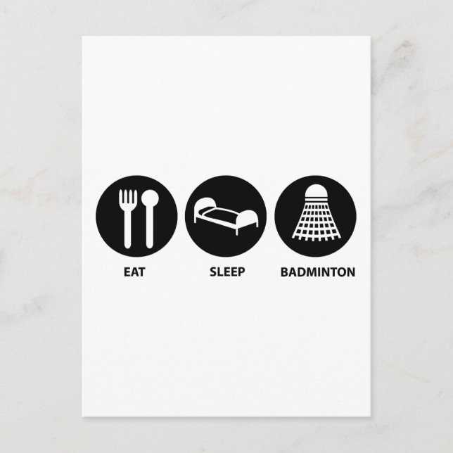 Postal Eat Sleep Badminton (Anverso)
