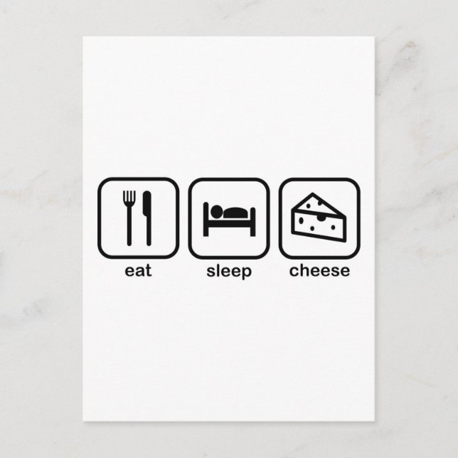 Postal Eat Sleep Cheese (Anverso)