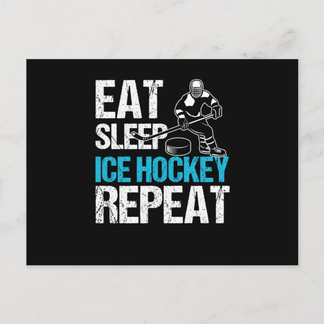 Postal Eat Sleep Ice Hockey Sports Ice Hockey Player Gift (Anverso)
