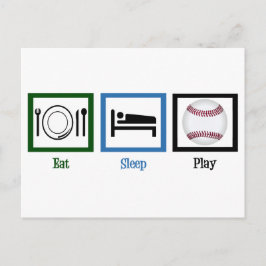 Postal Eat Sleep Play Baseball