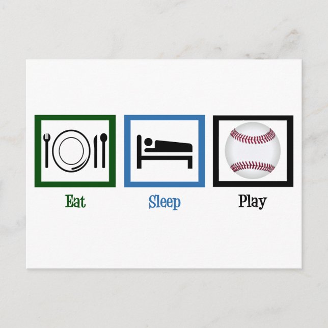 Postal Eat Sleep Play Baseball (Anverso)