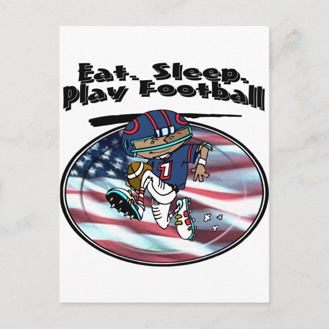 Postal Eat Sleep Play Football (Anverso)