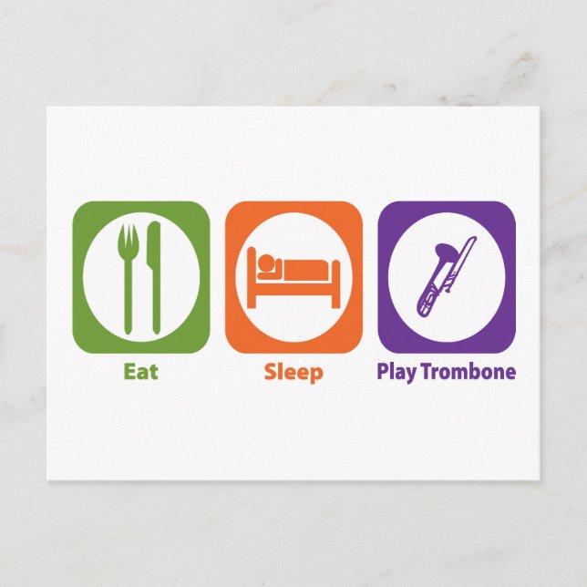 Postal Eat Sleep Play Trombone (Anverso)