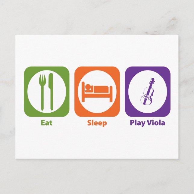 Postal Eat Sleep Play Viola (Anverso)